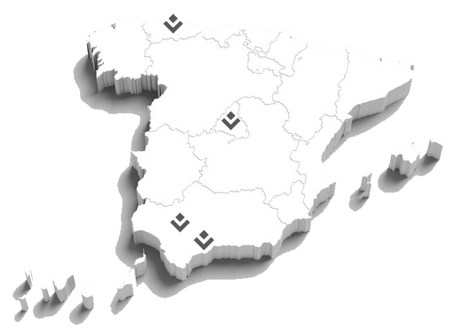 Mapa de España con delegaciones
